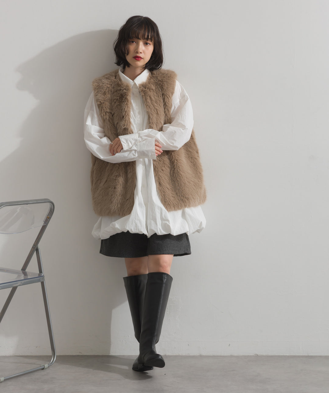 シャギーファーベスト