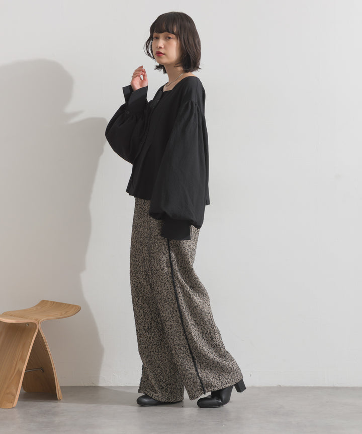 ツイードフリンジカーブパンツ