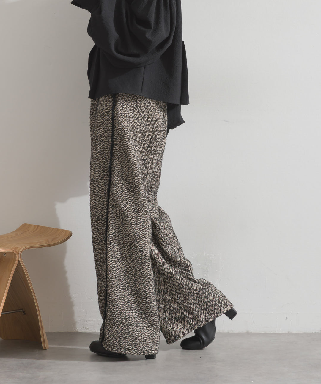 ツイードフリンジカーブパンツ