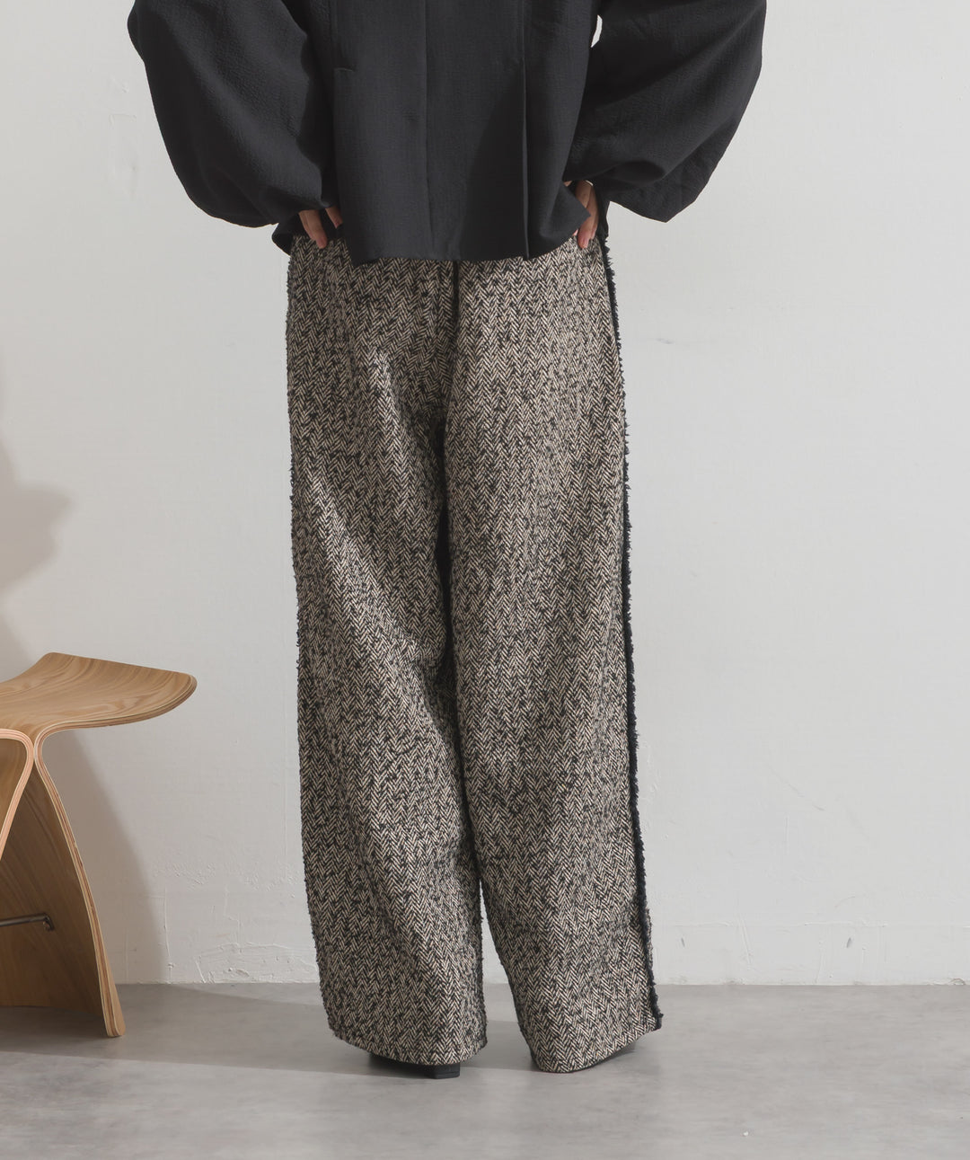 ツイードフリンジカーブパンツ
