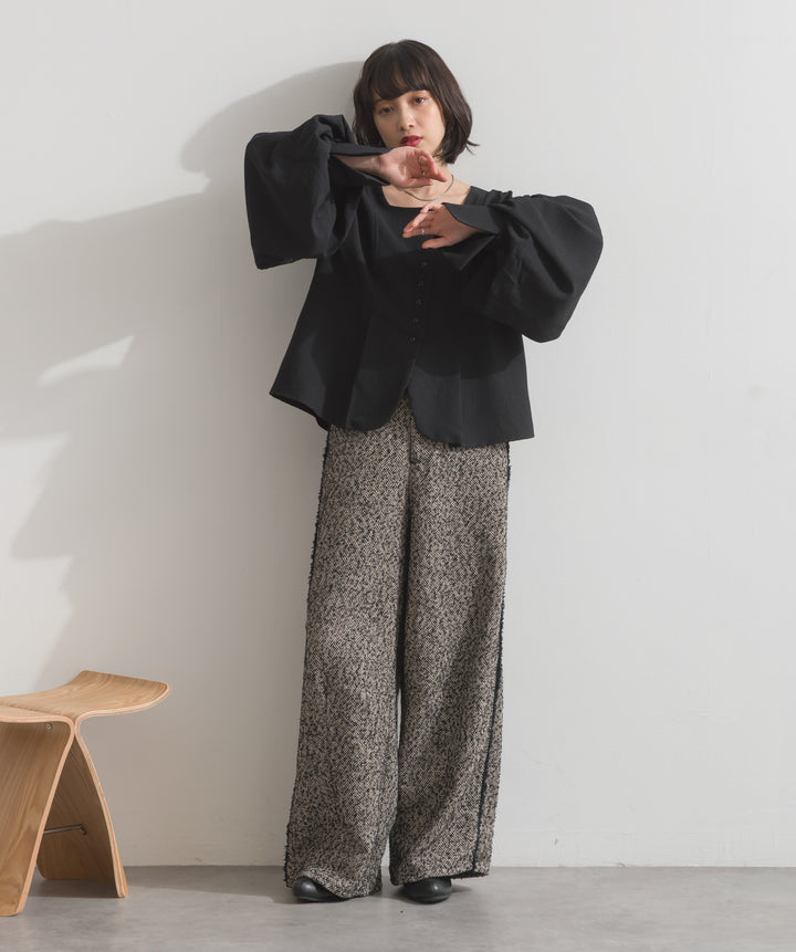 ツイードフリンジカーブパンツ