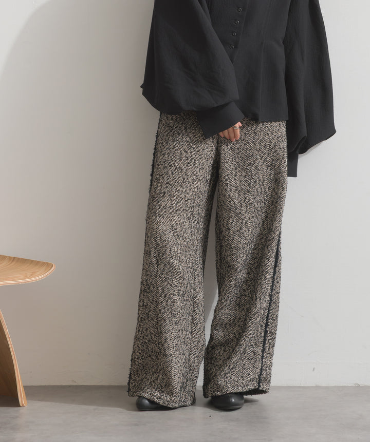 ツイードフリンジカーブパンツ