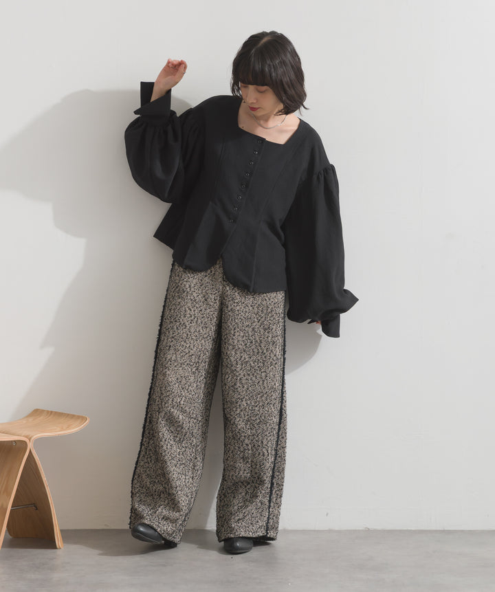 ツイードフリンジカーブパンツ