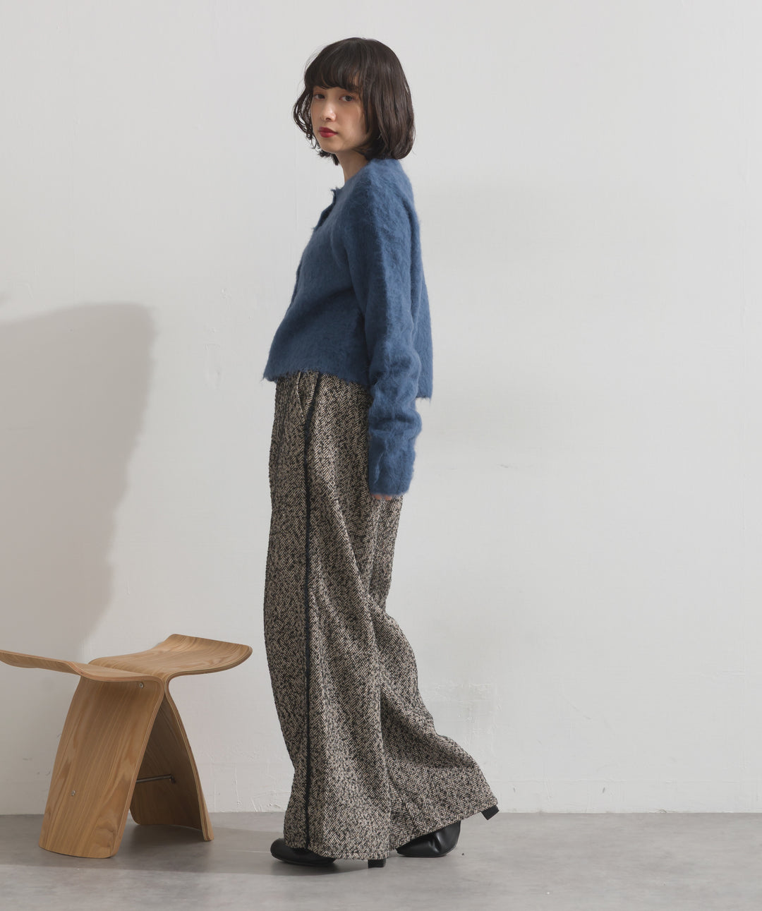 ツイードフリンジカーブパンツ