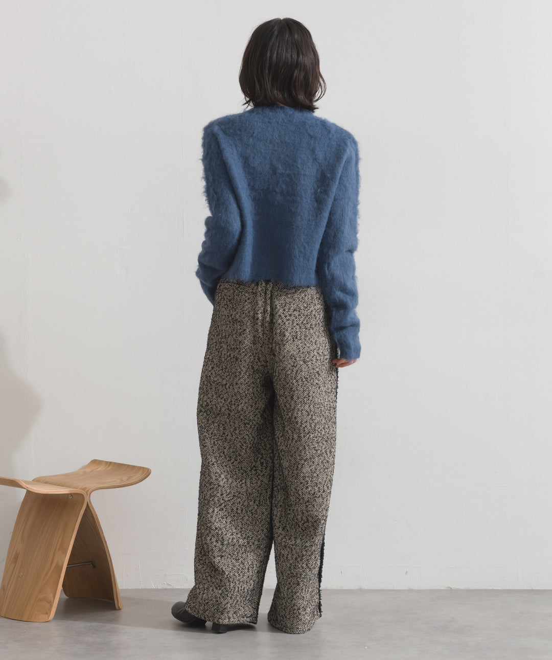 モヘアタッチニットクロップドカーディガン