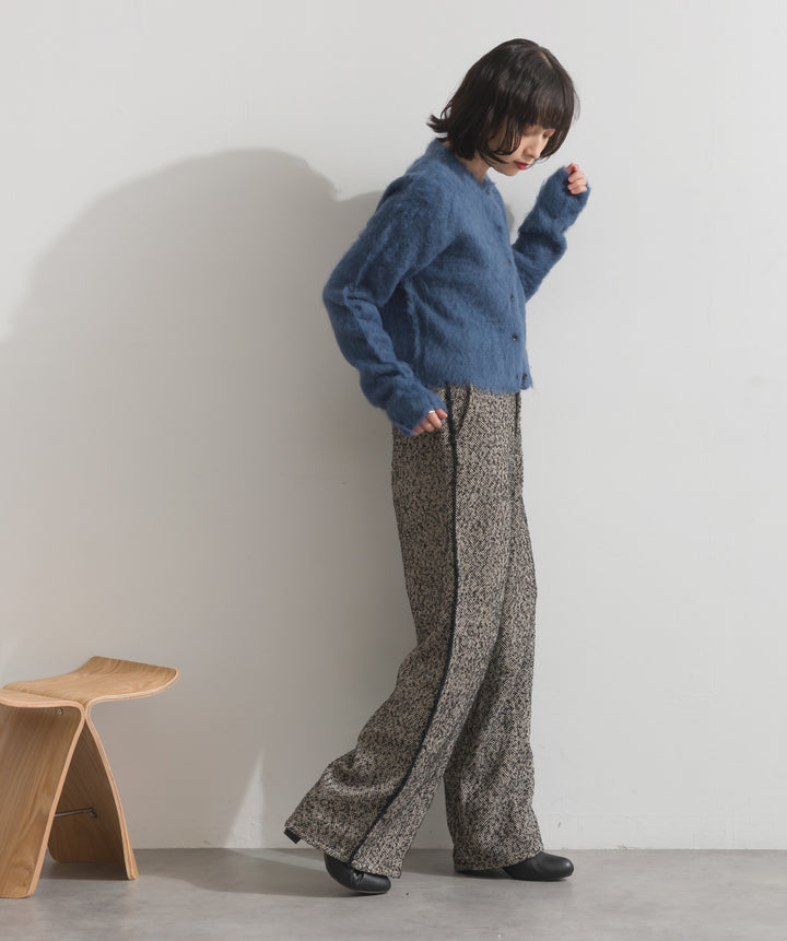 モヘアタッチニットクロップドカーディガン