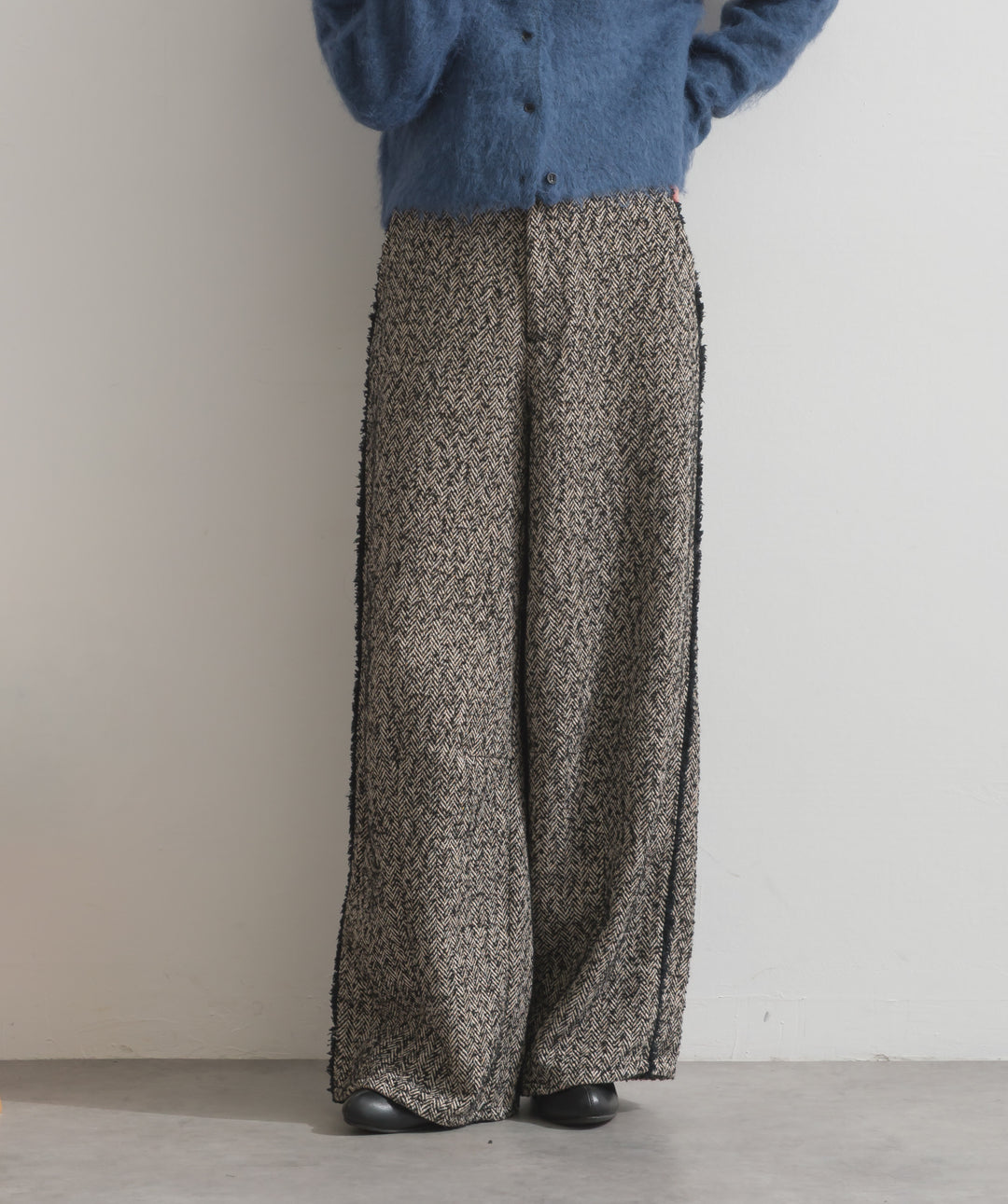 ツイードフリンジカーブパンツ