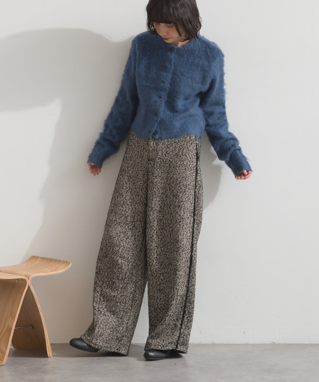 ツイードフリンジカーブパンツ