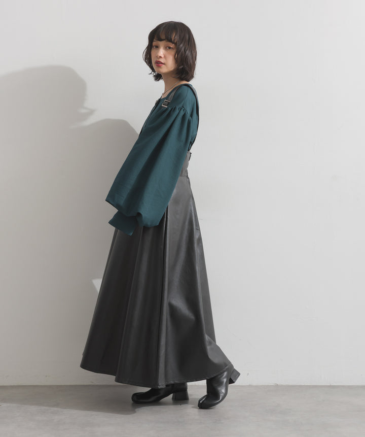 フェイクレザージップアップジャンスカ