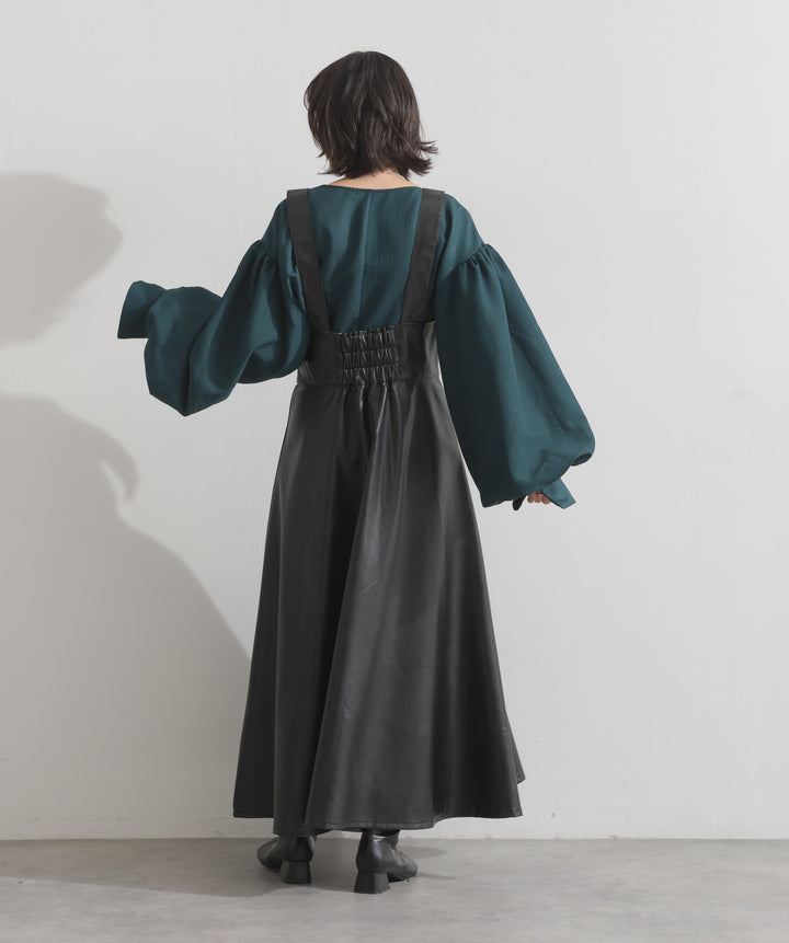 フェイクレザージップアップジャンスカ