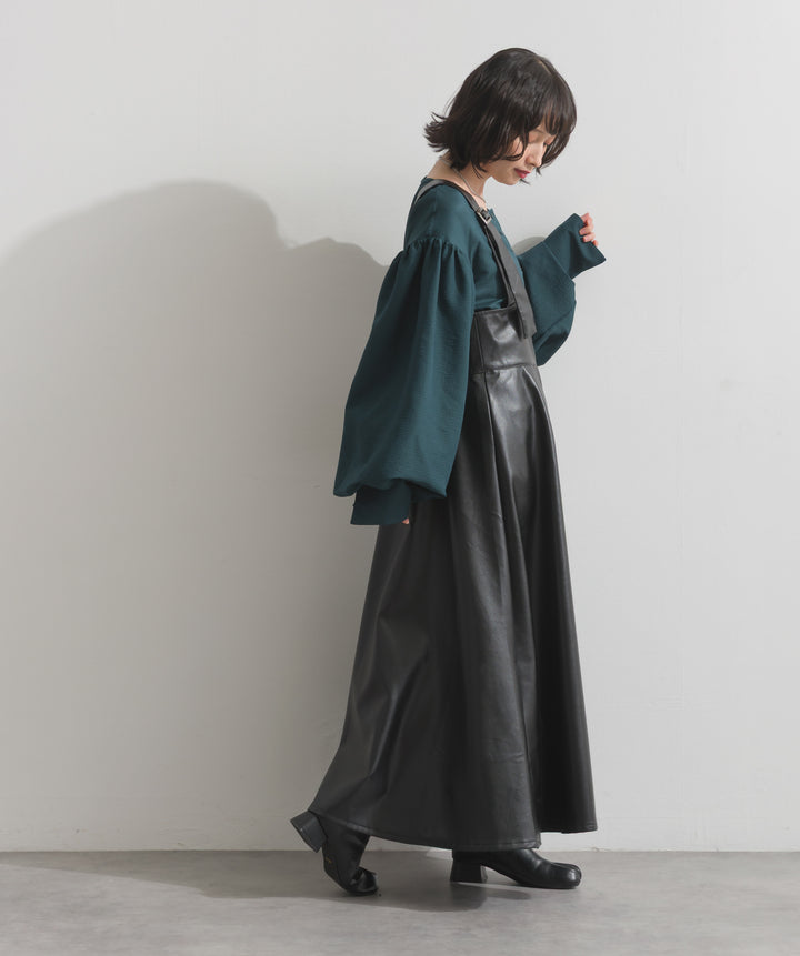 フェイクレザージップアップジャンスカ