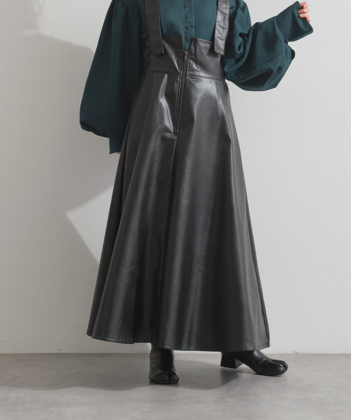 フェイクレザージップアップジャンスカ