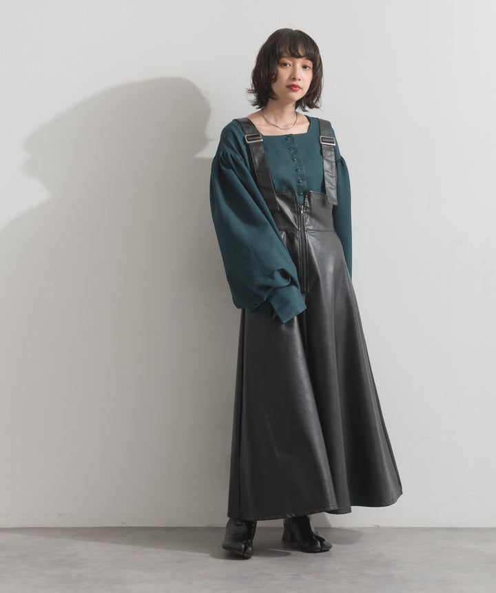 フェイクレザージップアップジャンスカ