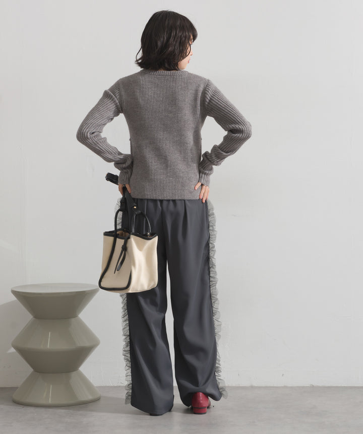 ビスチェデザインリブニットトップス