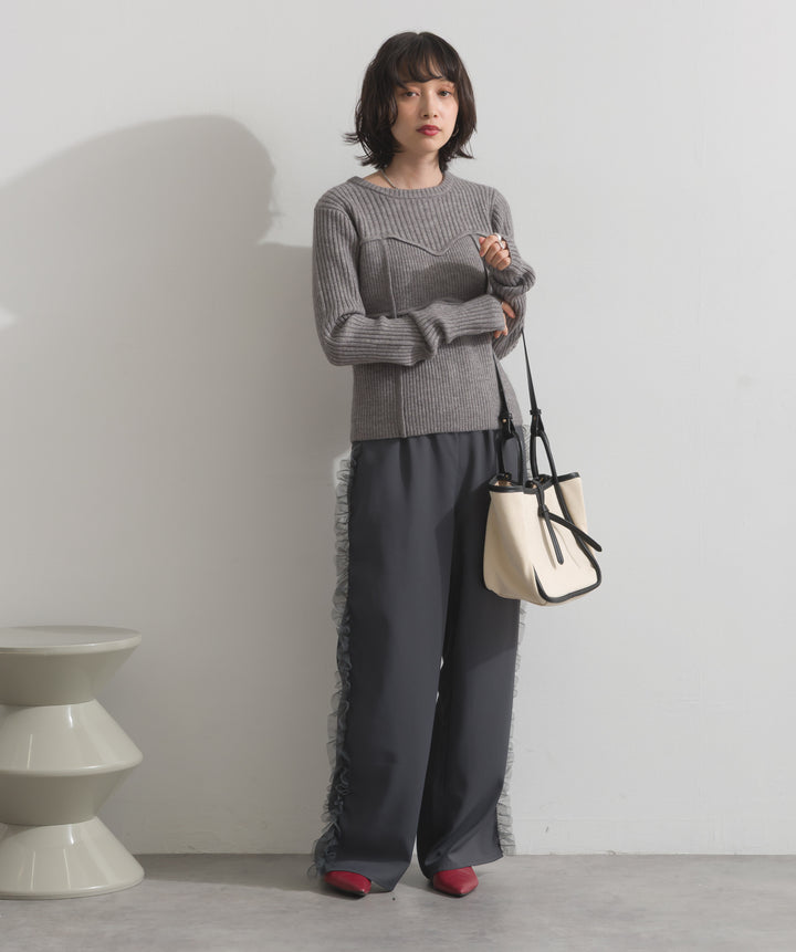 ビスチェデザインリブニットトップス