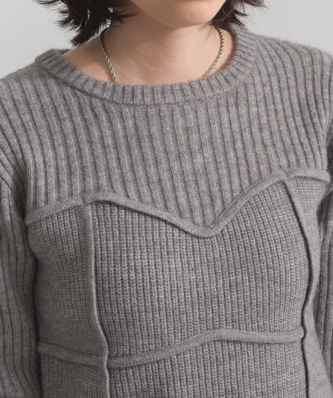 ビスチェデザインリブニットトップス