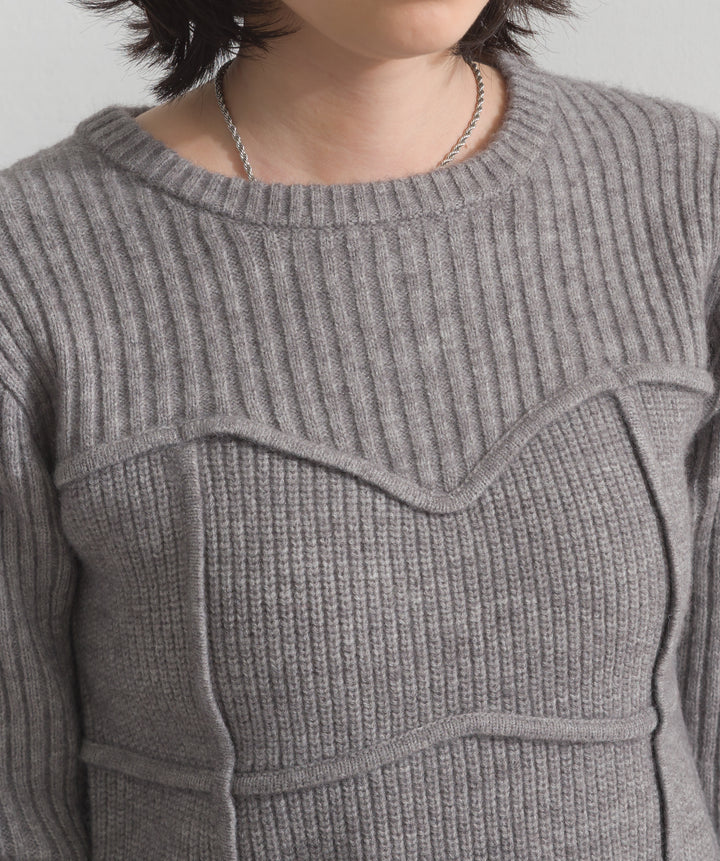 ビスチェデザインリブニットトップス