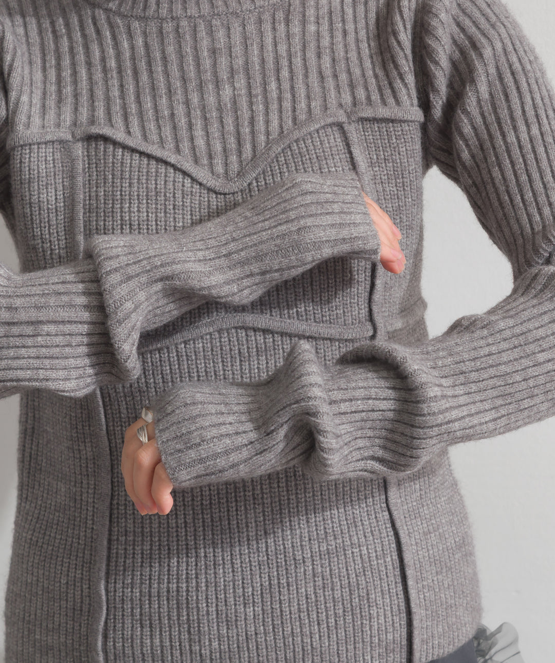 ビスチェデザインリブニットトップス