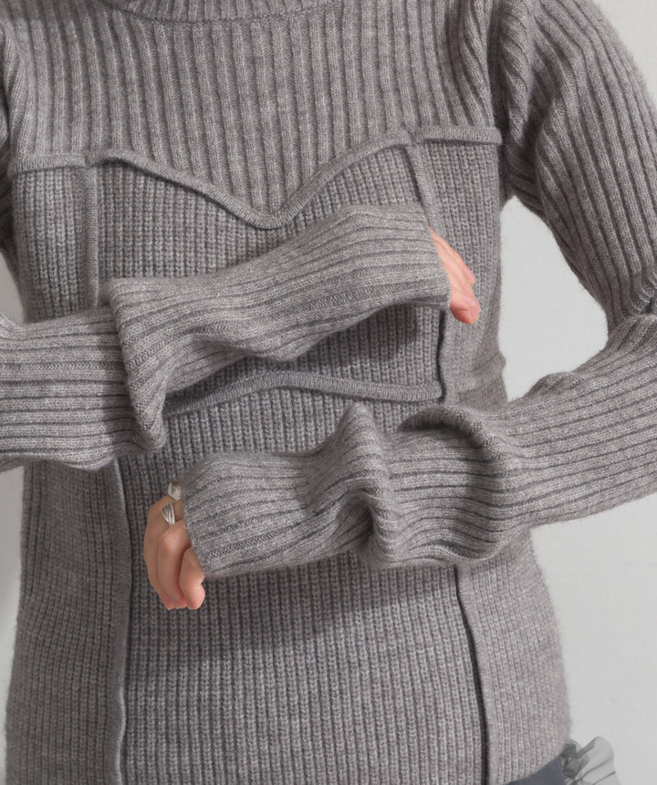 ビスチェデザインリブニットトップス