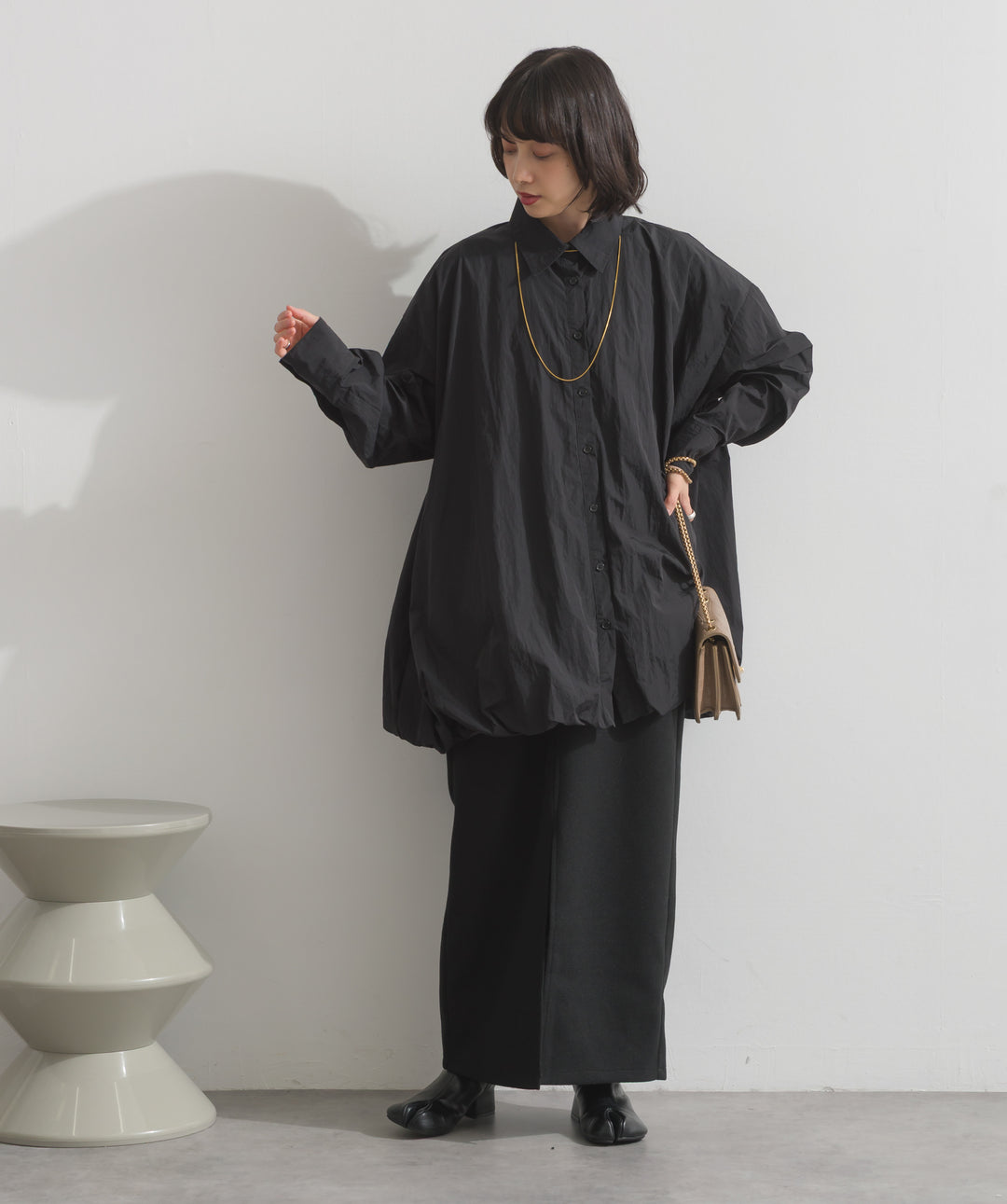 ナイロンタフタバルーンシャツ