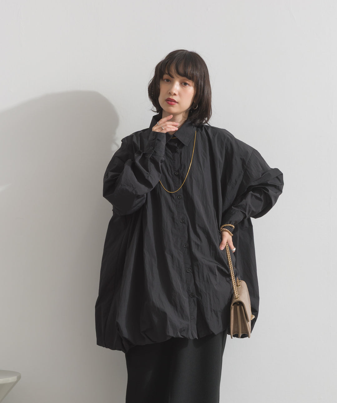 ナイロンタフタバルーンシャツ