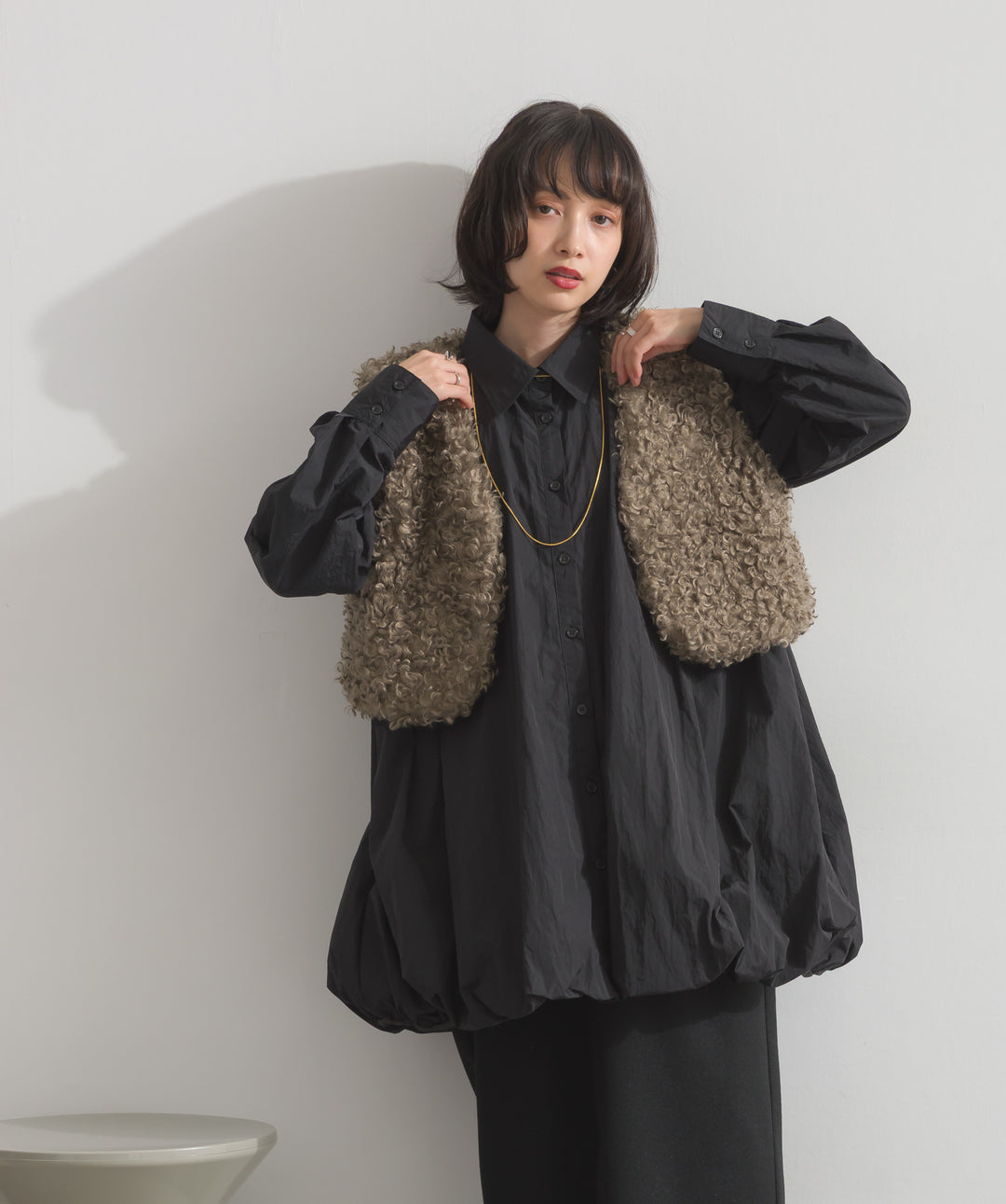 ナイロンタフタバルーンシャツ