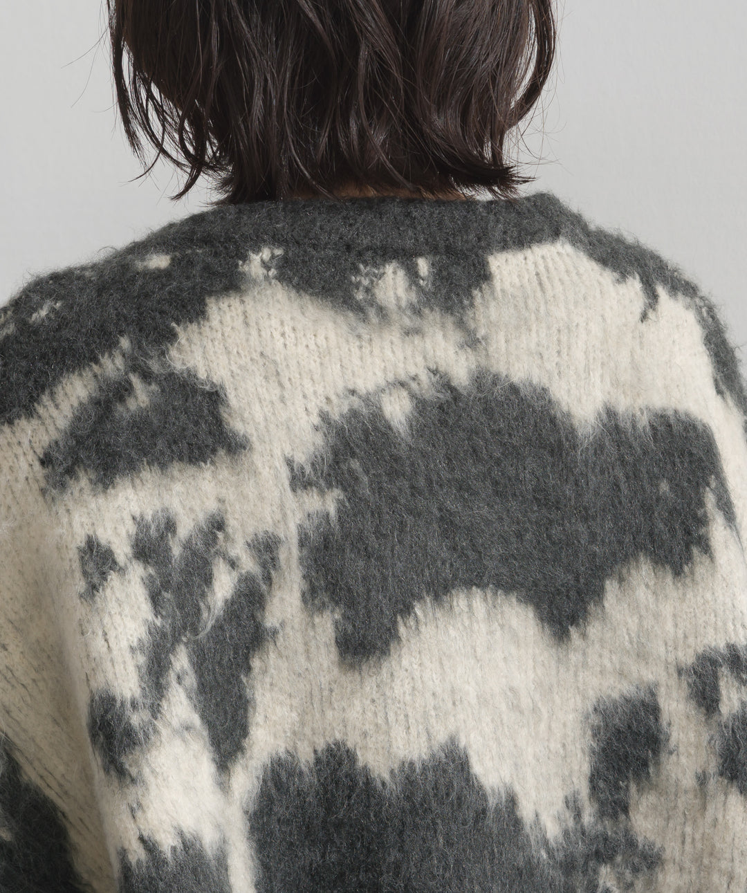 モヘアタッチタイダイ柄オーバーサイズニットプルオーバー