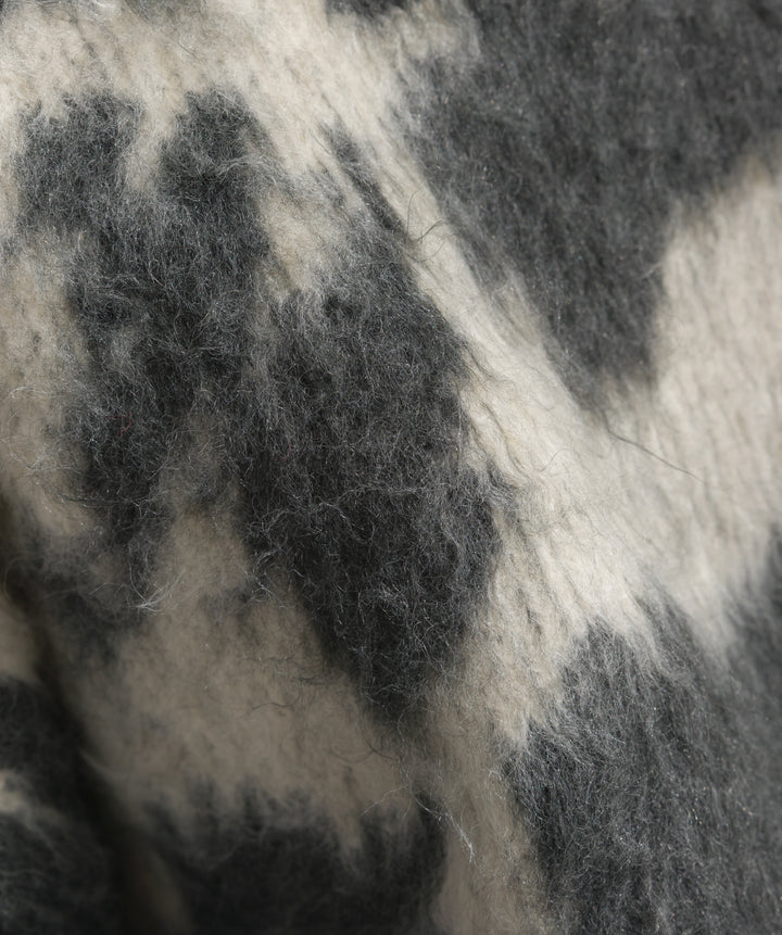 モヘアタッチタイダイ柄オーバーサイズニットプルオーバー