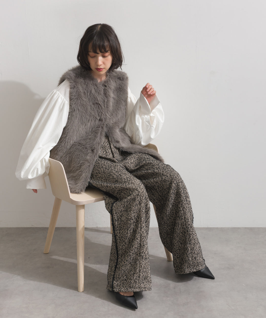 シャギーファーベスト