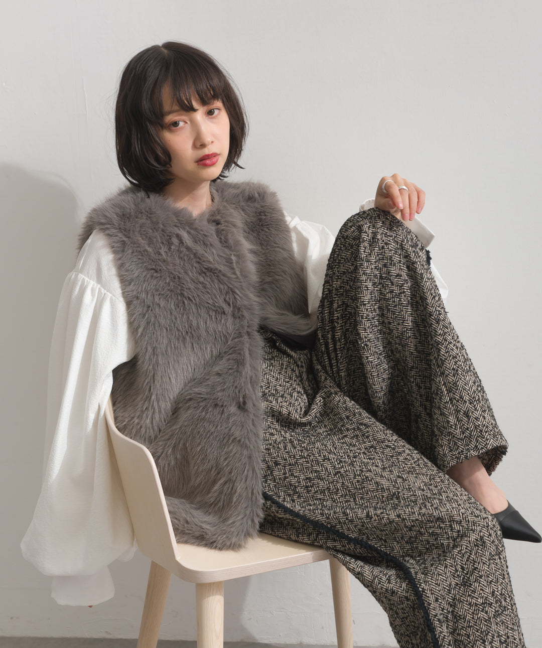 シャギーファーベスト