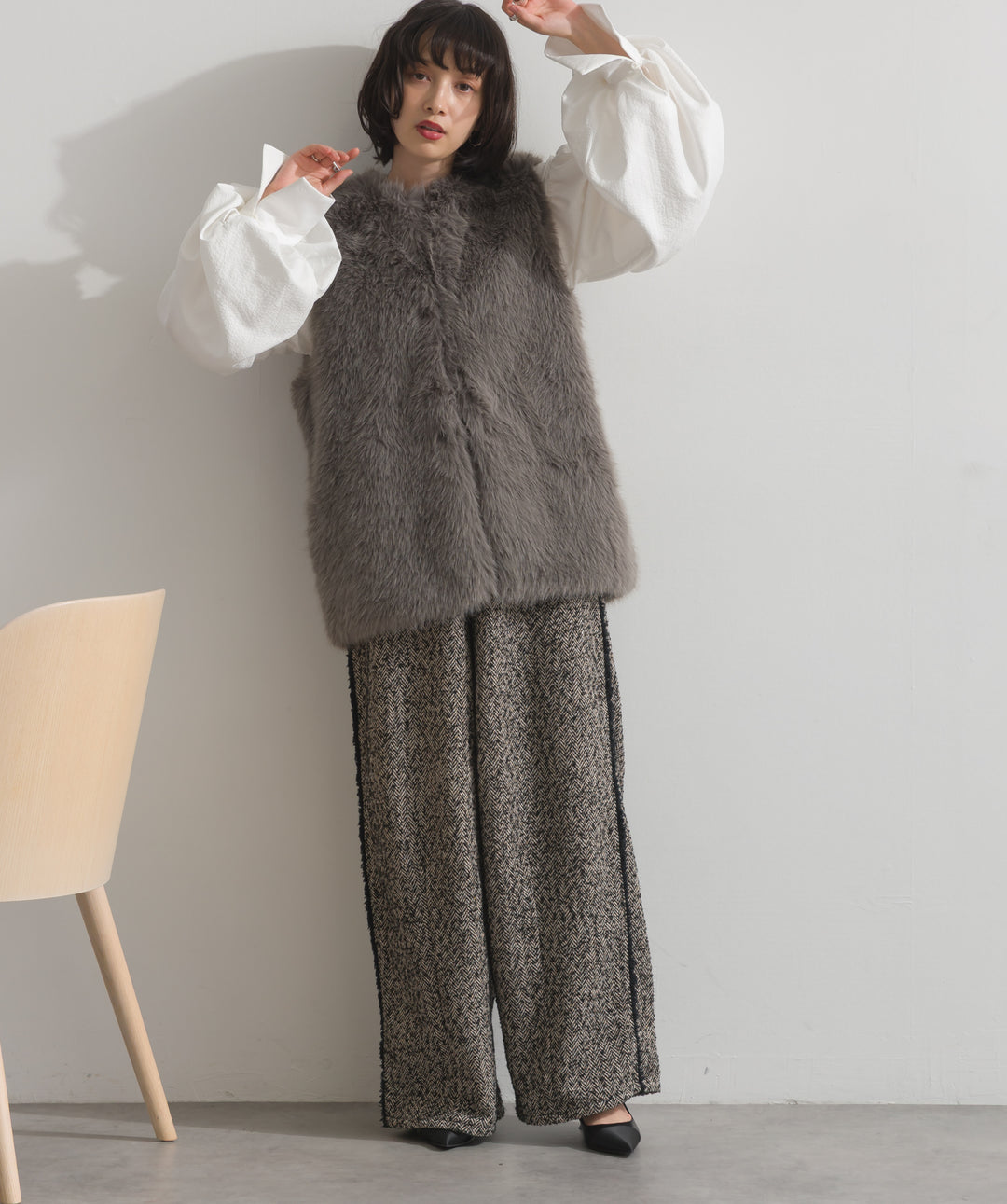 シャギーファーベスト