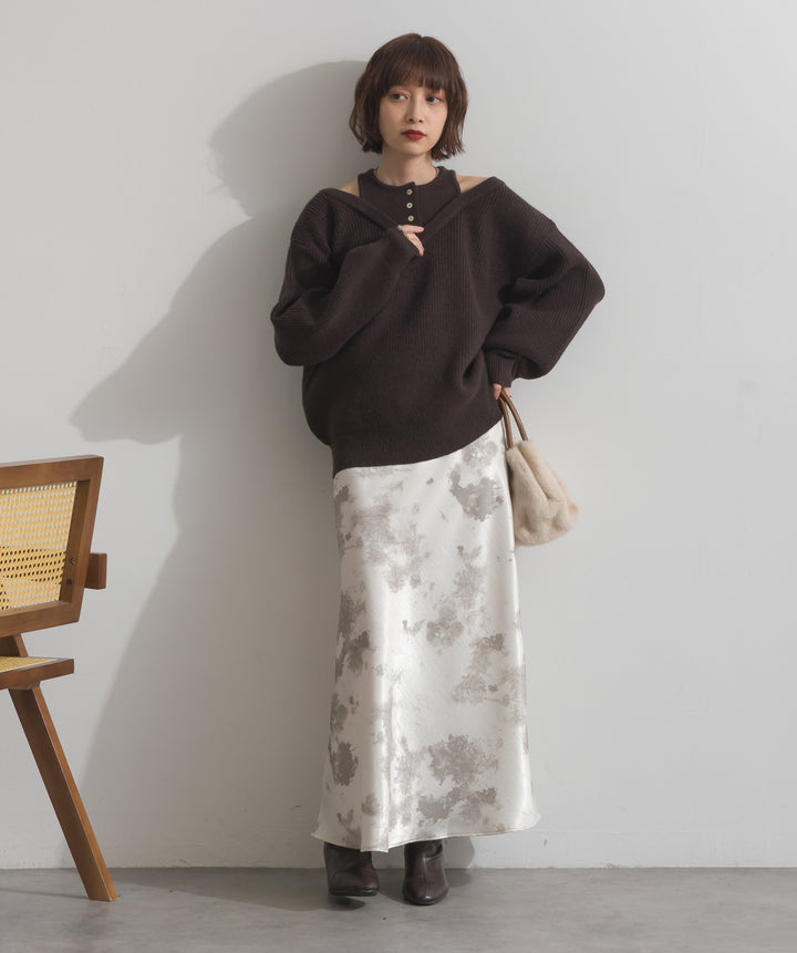 タンクレイヤード風肩開きプルオーバー