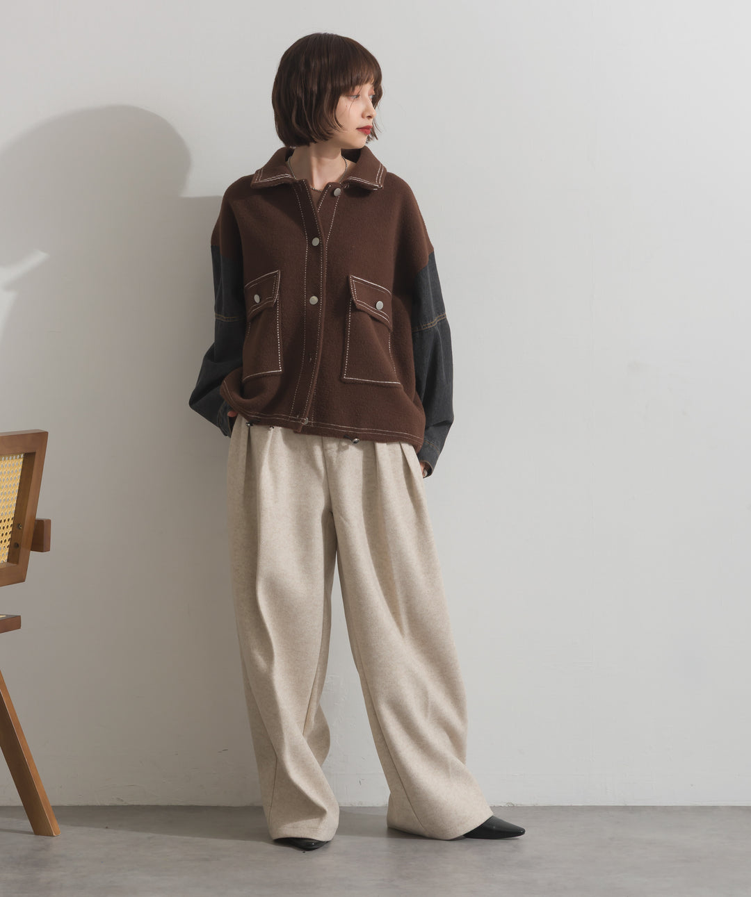 タックトラウザーズパンツ