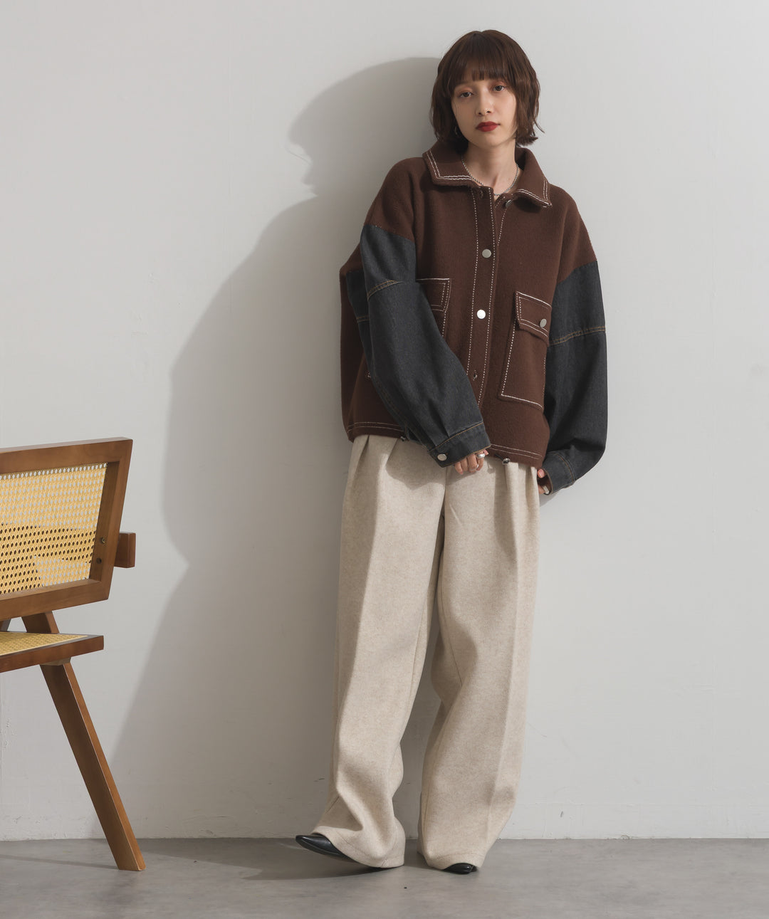 タックトラウザーズパンツ