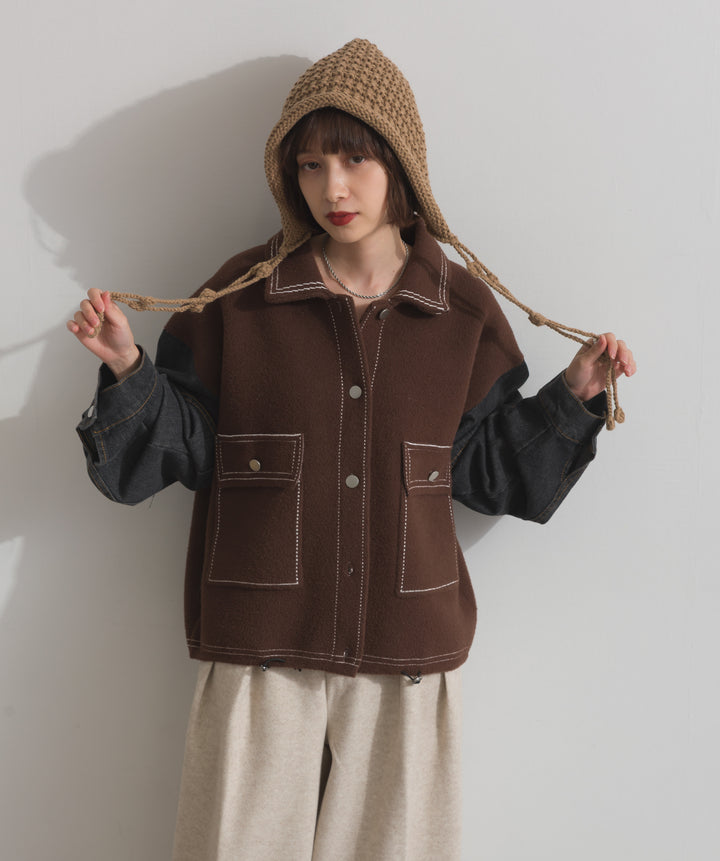 ポップコーン編みニットキャップ