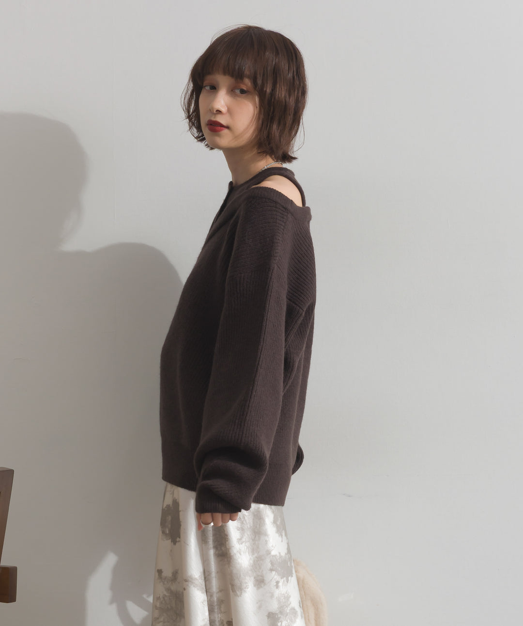 タンクレイヤード風肩開きプルオーバー