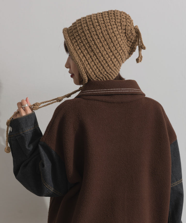 ポップコーン編みニットキャップ