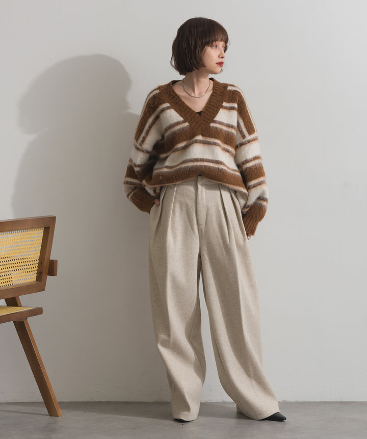 タックトラウザーズパンツ