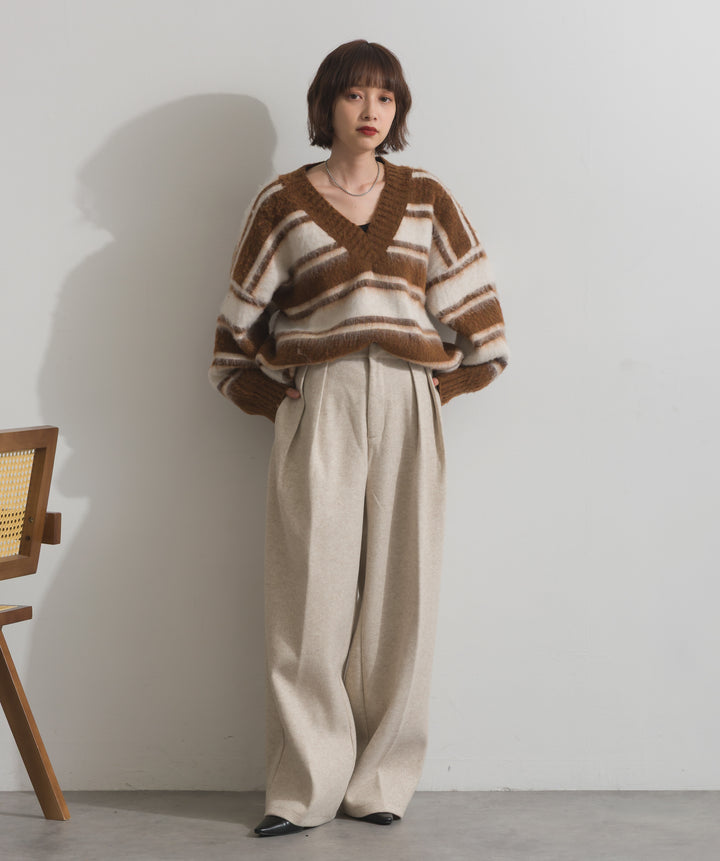 タックトラウザーズパンツ