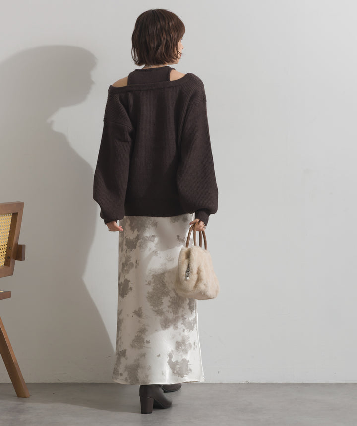 タンクレイヤード風肩開きプルオーバー