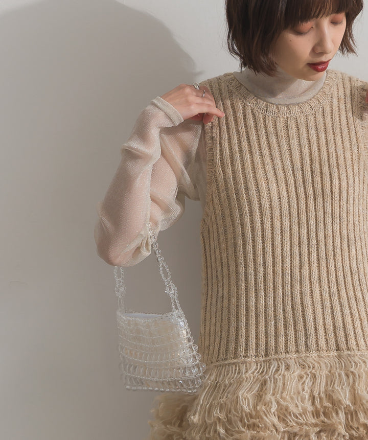 グリッタービーズ メッシュショルダーバッグ