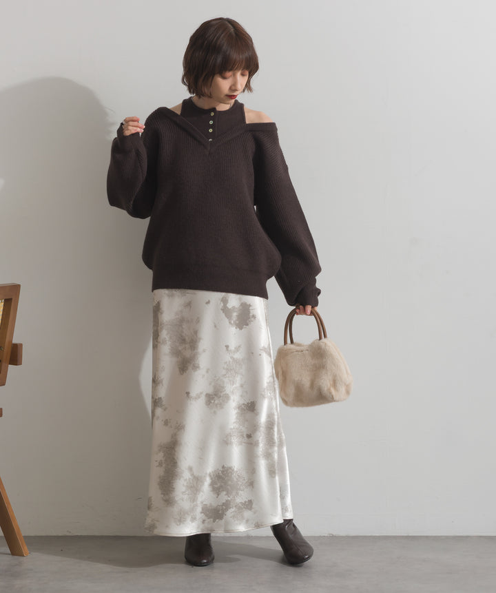 タンクレイヤード風肩開きプルオーバー