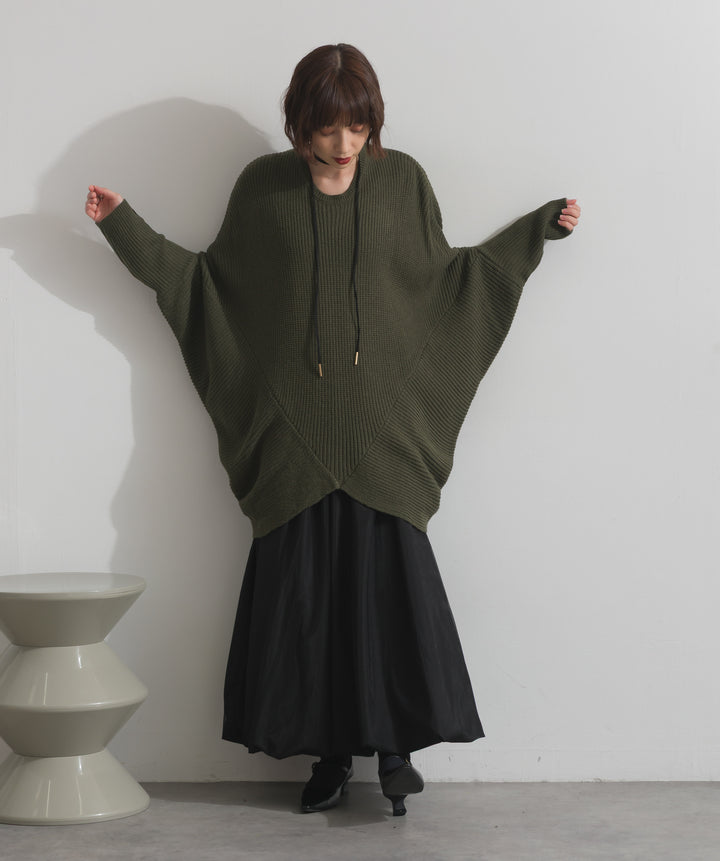 ルーズドレープドルマンニットプルオーバー