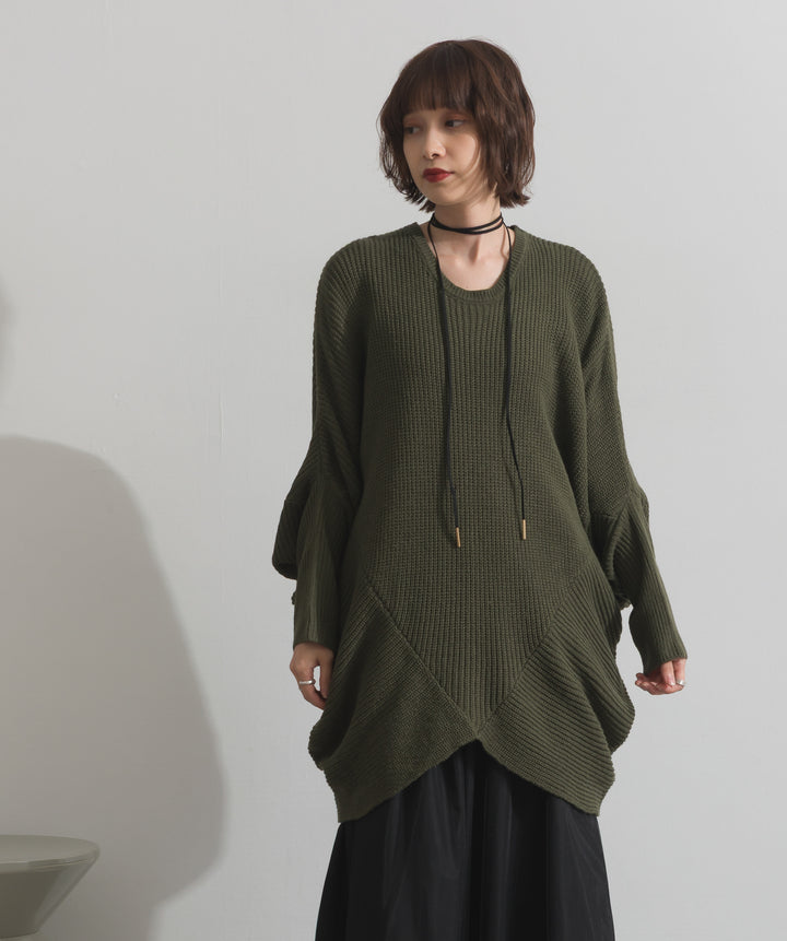 ルーズドレープドルマンニットプルオーバー