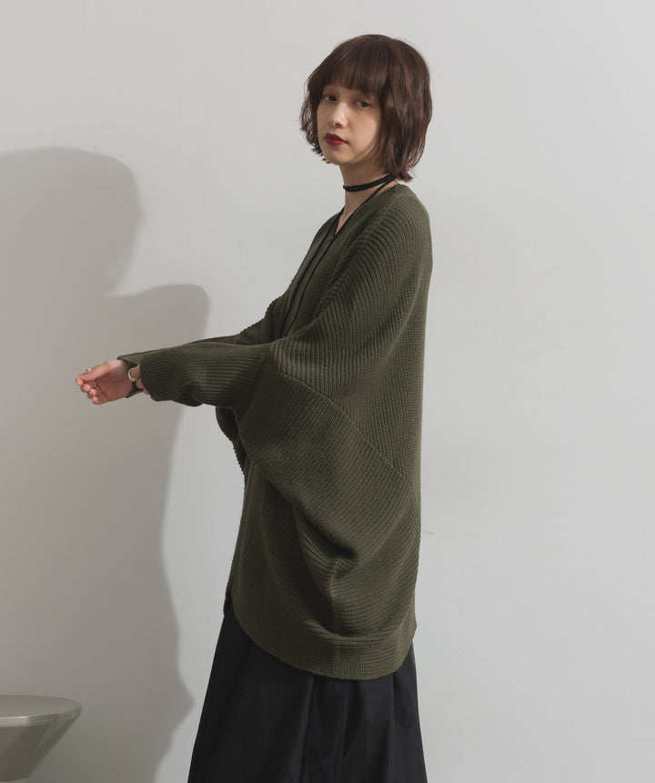 ルーズドレープドルマンニットプルオーバー