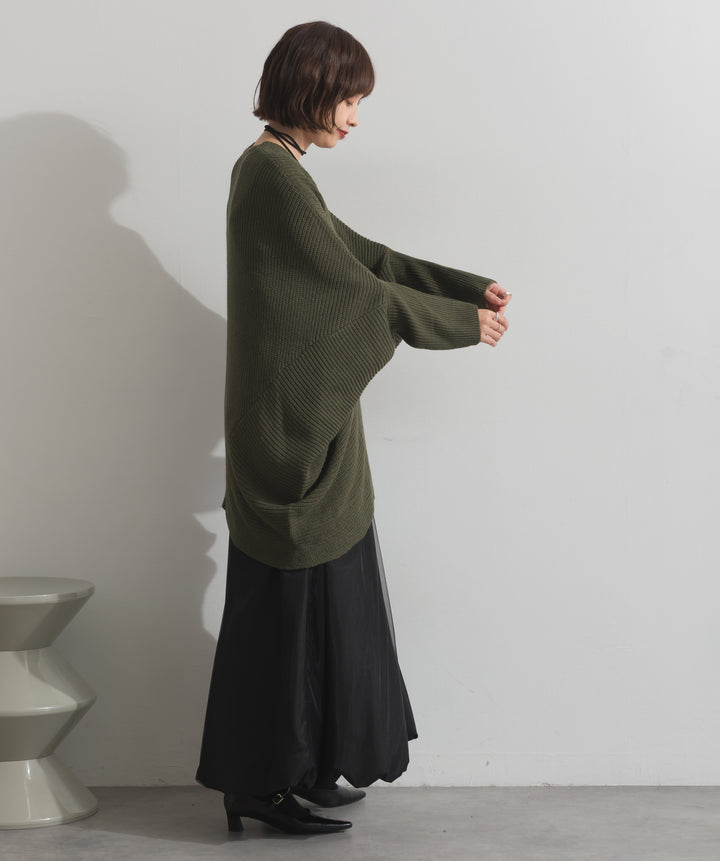 ルーズドレープドルマンニットプルオーバー