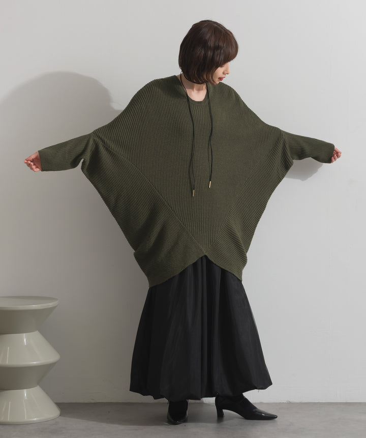 ルーズドレープドルマンニットプルオーバー