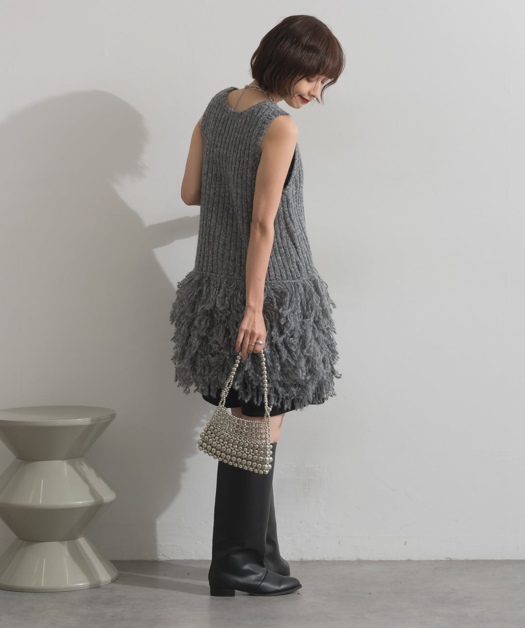 グリッタービーズ メッシュショルダーバッグ