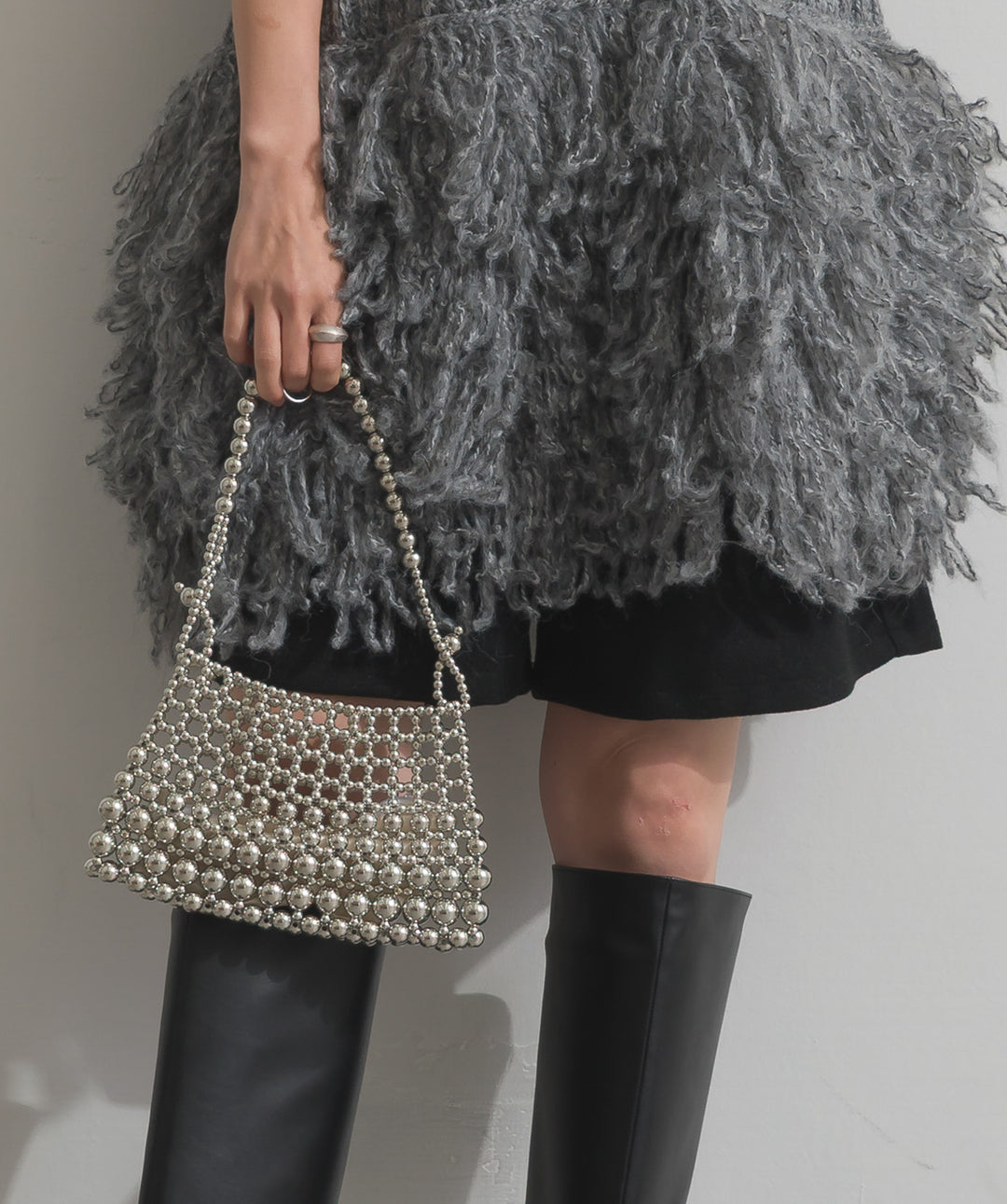 グリッタービーズ メッシュショルダーバッグ