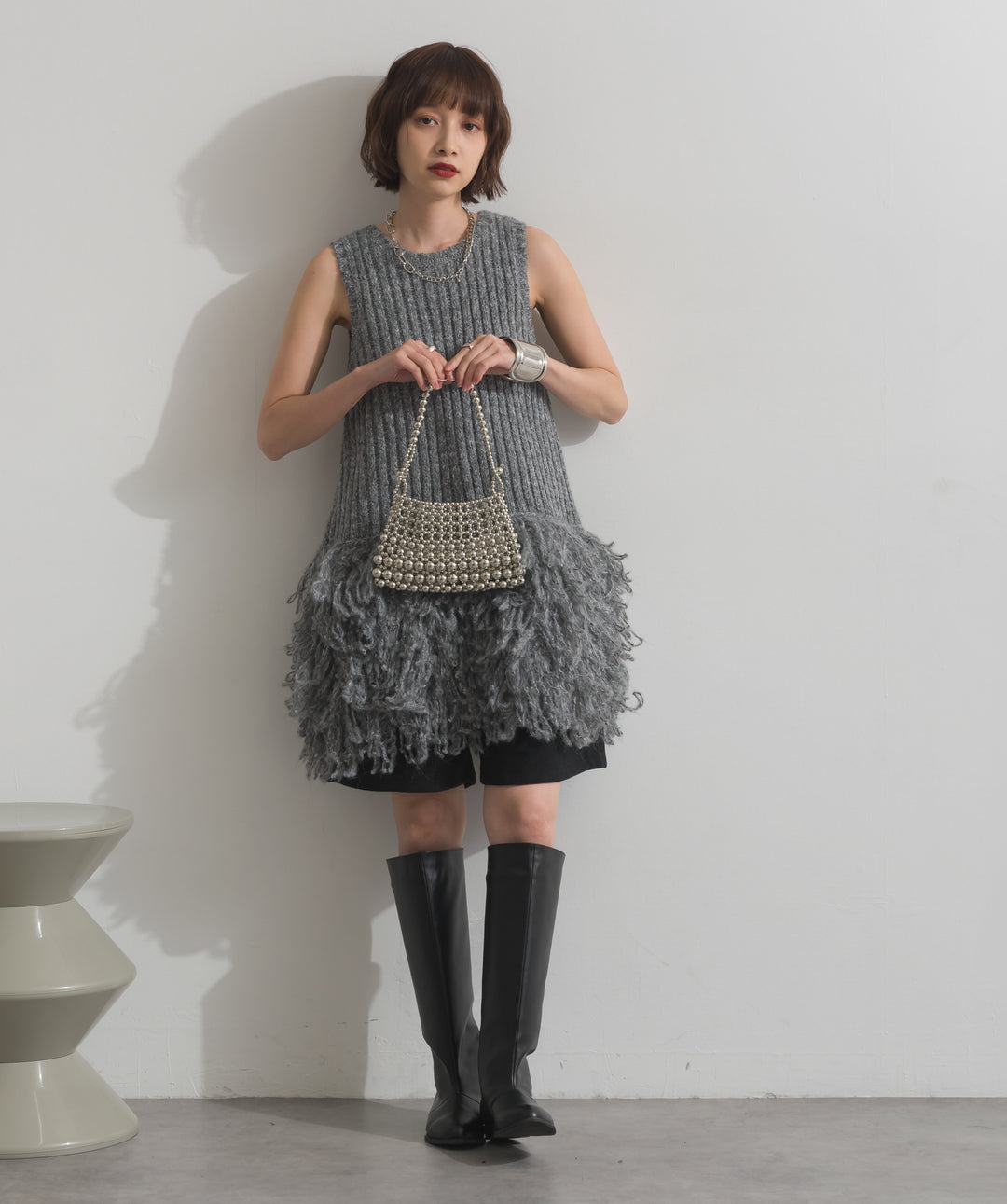 グリッタービーズ メッシュショルダーバッグ